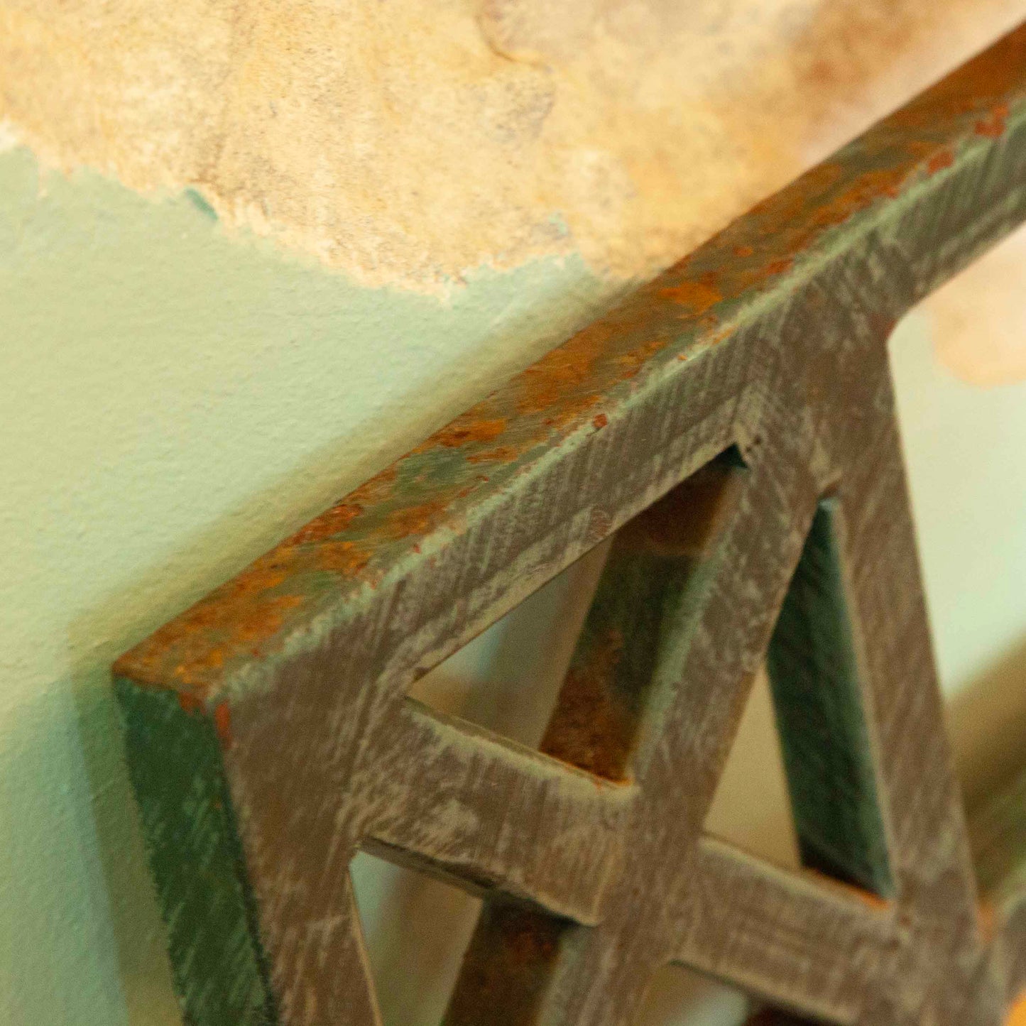 Wrought iron console table & mirror